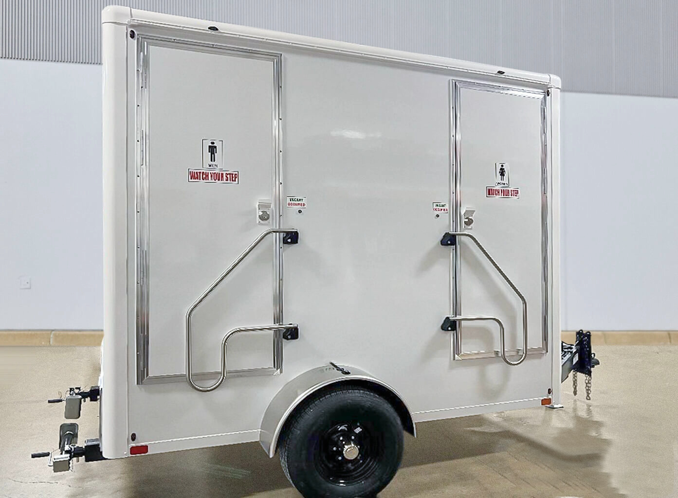 a 2 stall mini restroom trailer