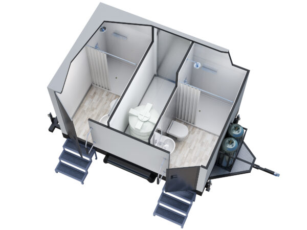 ECT-2-Stall Luxury Restroom Trailer 12' x 7'