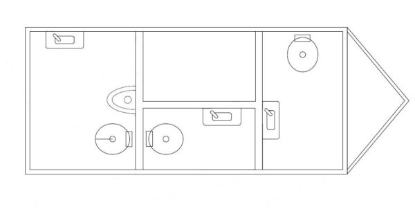 3-Stall Compact Restroom Trailer