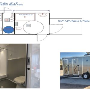 ECT ADA+ 1 Restroom & Shower Trailer  18' x 8'