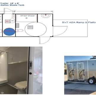 ECT ADA+ 1 Restroom & Shower Trailer  18' x 8'