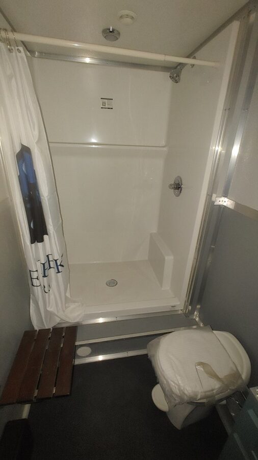 ADA+ 2 Stall Restroom/Shower Trailer Hydraulic Wheelchair Lift Extreme Winter Package 20' x 8'