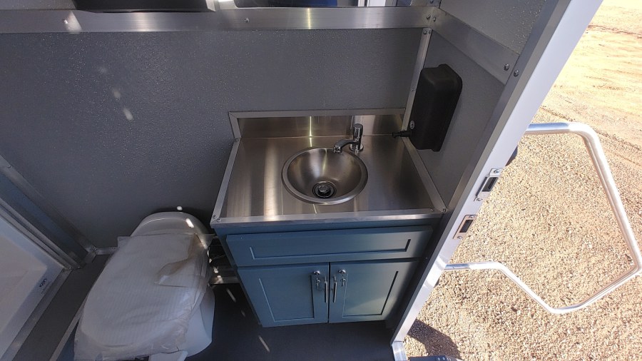 ADA+ 2 Stall Restroom/Shower Trailer Hydraulic Wheelchair Lift Extreme Winter Package 20' x 8'